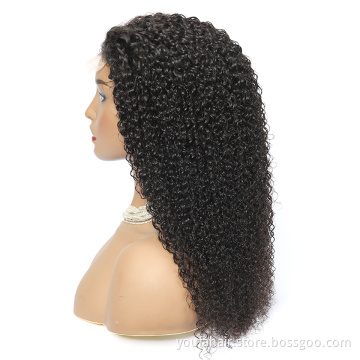 Wholesale Price 4X4 Brazilian Virgin Hair Lace Closure Wig Pre Plucked With Baby Hair Kinky Curly lace Closure  human hair wigs